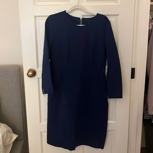 J Crew blue dress with exposed zip on the back